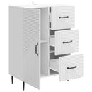 Sideboard med skuffe Hvid 66 x 34,5 x 89,5 cm Konstrueret træ