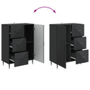 Sideboard med skuffe Sort 66 x 34,5 x 89,5 cm Konstrueret træ