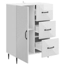 Sideboard Hvid højglans 66 x 34,5 x 89,5 cm Konstrueret træ
