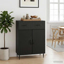 Sideboard med skuffe Sort 66 x 34,5 x 89,5 cm Konstrueret træ