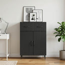 Sideboard med skuffe Sort 66 x 34,5 x 89,5 cm Konstrueret træ