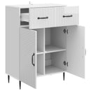 Sideboard Hvid højglans 66 x 34,5 x 89,5 cm Konstrueret træ