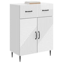 Sideboard Hvid højglans 66 x 34,5 x 89,5 cm Konstrueret træ