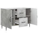 Sideboard med skuffe Betongrå 89 x 34,5 x 60 cm Konstrueret træ