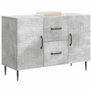 Sideboard med skuffe Betongrå 89 x 34,5 x 60 cm Konstrueret træ