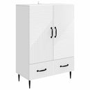 Sideboard med skuffe Hvid 66 x 34,5 x 95 cm Konstrueret træ