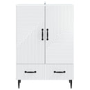 Sideboard med skuffe Hvid 66 x 34,5 x 95 cm Konstrueret træ
