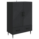 Sideboard med skuffe Sort 66 x 34,5 x 95 cm Konstrueret træ