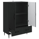Sideboard med skuffe Sort 66 x 34,5 x 95 cm Konstrueret træ