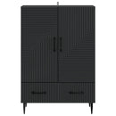 Sideboard med skuffe Sort 66 x 34,5 x 95 cm Konstrueret træ