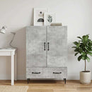Sideboard med skuffe Betongrå 66 x 34,5 x 95 cm Konstrueret træ