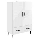 Sideboard Hvid højglans 66 x 34,5 x 95 cm Konstrueret træ