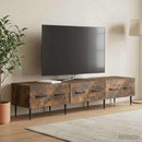TV-skab med skuffe Røget eg 147 x 34,5 x 30 cm Konstrueret træ