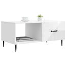 Sofabord Hvid højglans 90 x 50 x 40 cm Konstrueret træ
