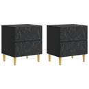 Sengebord 2 pcs Sort 43 x 34,5 x 48 cm Konstrueret træ