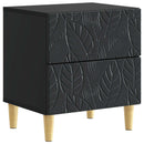 Sengebord 2 pcs Sort 43 x 34,5 x 48 cm Konstrueret træ