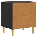 Sengebord 2 pcs Sort 43 x 34,5 x 48 cm Konstrueret træ