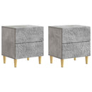 Sengebord 2 pcs Betongrå 43 x 34,5 x 48 cm Konstrueret træ