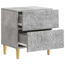 Sengebord 2 pcs Betongrå 43 x 34,5 x 48 cm Konstrueret træ