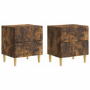 Sengebord 2 pcs Røget eg 43 x 34,5 x 48 cm Konstrueret træ