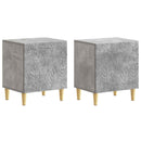 Sengebord 2 pcs Betongrå 43 x 34,5 x 50 cm Konstrueret træ
