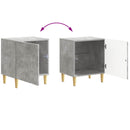 Sengebord 2 pcs Betongrå 43 x 34,5 x 50 cm Konstrueret træ
