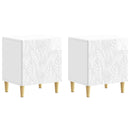 Sengebord 2 pcs Hvid højglans 43 x 34,5 x 50 cm Konstrueret træ