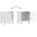 Sengebord 2 pcs Hvid højglans 43 x 34,5 x 50 cm Konstrueret træ