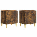 Sengebord 2 pcs Røget eg 43 x 34,5 x 50 cm Konstrueret træ