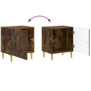 Sengebord 2 pcs Røget eg 43 x 34,5 x 50 cm Konstrueret træ