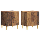 Sengebord 2 pcs Gammelt træ 43 x 34,5 x 50 cm Konstrueret træ