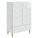 Sideboard Hvid højglans 66 x 34,5 x 95 cm Konstrueret træ