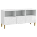 TV-skab 102 x 34,5 x 50 cm Hvid højglans Konstrueret træ