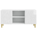 TV-skab 102 x 34,5 x 50 cm Hvid højglans Konstrueret træ