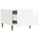 Sofabord Hvid højglans 50 x 49 x 40 cm Konstrueret træ