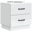 Natskab 2 pcs Hvid 43 x 34,5 x 44,5 cm Konstrueret træ