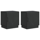 Sengebord 2 pcs Sort 43 x 34,5 x 47 cm Konstrueret træ