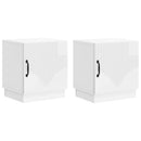 Sengebord 2 pcs Hvid højglans 43 x 34,5 x 47 cm Konstrueret træ
