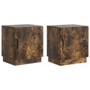 Sengebord 2 pcs Røget eg 43 x 34,5 x 47 cm Konstrueret træ