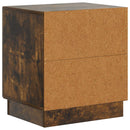 Sengebord 2 pcs Røget eg 43 x 34,5 x 47 cm Konstrueret træ