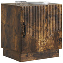 Sengebord 2 pcs Røget eg 43 x 34,5 x 47 cm Konstrueret træ