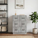 Skuffeskab Grå sonoma-eg 66 x 34,5 x 87 cm Konstrueret træ