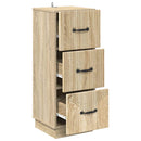 Skuffeskab Sonoma-eg 33 x 34,5 x 87 cm Konstrueret træ