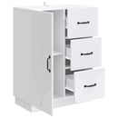 Sideboard med skuffe Hvid 66 x 34,5 x 87 cm Konstrueret træ