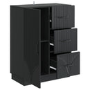 Sideboard med skuffe Sort 66 x 34,5 x 87 cm Konstrueret træ
