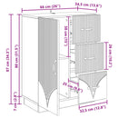 Sideboard Gammelt træ 66 x 34,5 x 87 cm Konstrueret træ