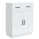 Sideboard med skuffe Hvid 66 x 34,5 x 87 cm Konstrueret træ