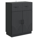 Sideboard med skuffe Sort 66 x 34,5 x 87 cm Konstrueret træ