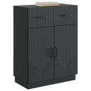 Sideboard med skuffe Sort 66 x 34,5 x 87 cm Konstrueret træ