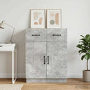 Sideboard med skuffe Betongrå 66 x 34,5 x 87 cm Konstrueret træ